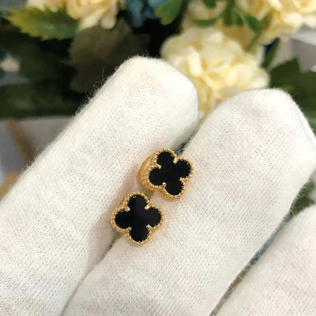 [Spark]CLOVER MINI 9.5MM BLACK MOP EARRINGS