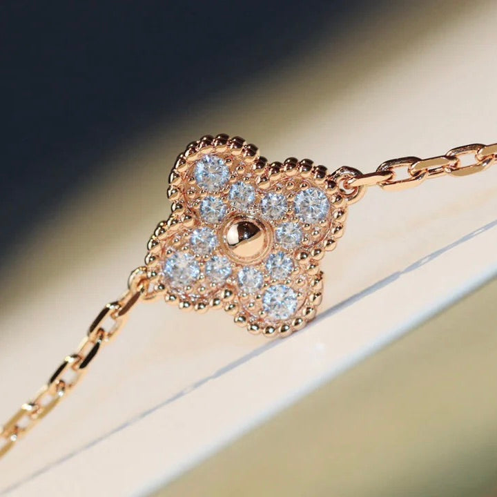 [Spark]CLOVER 20 MOTIFS DARK MOP DIAMOND  NECKLACE