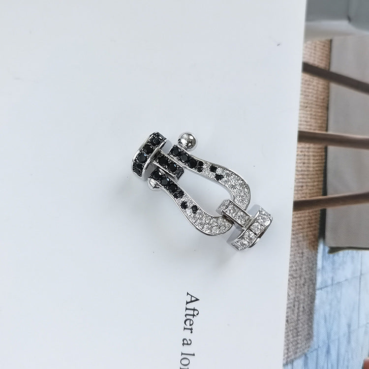 [Spark]FORCE LARGE HORSESHOE BLACK WHITE DIAMOND BRACELET Spark GOLD