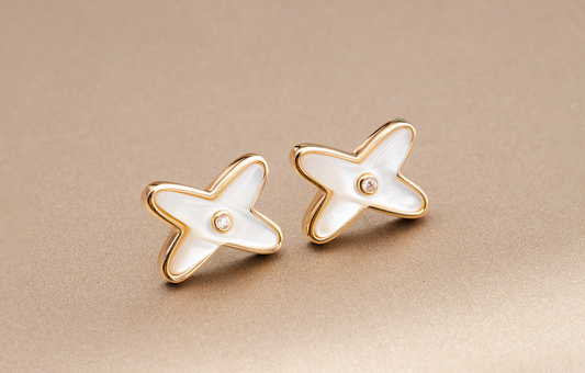 [Spark]JEUX DE WHITE MOP Spark GOLD DIAMOND EARRINGS