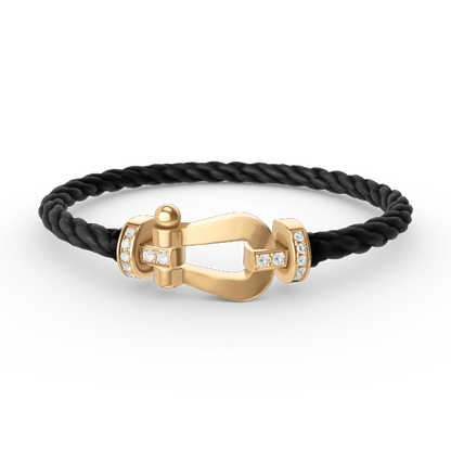 [Spark]FORCE LARGE HORSESHOE HALF DIAMOND BRACELET GOLD