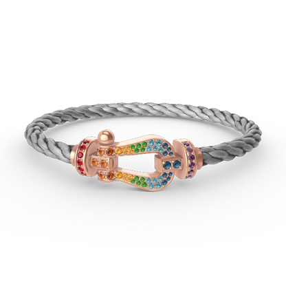 [Spark]FORCE LARGE HORSESHOE  COLORED DIAMOND BRACELET Spark GOLD